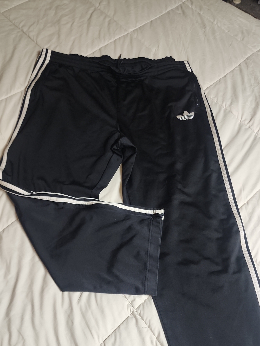 adidas Black Joggers with White Side Stripes